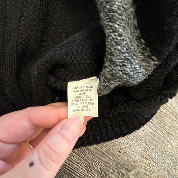 Vintage Protege Collection Black Mens L Zig zag Pattern Geometric 90s Sweater - Picture 7 of 7